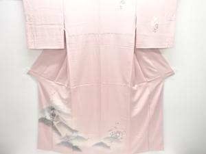 几帳に草花模様訪問着